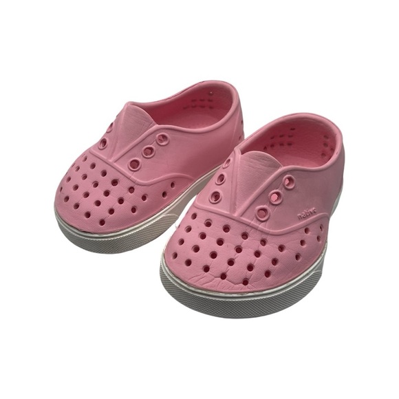 Native Miller Shoes Child Size 4 US Little Kids Pink White Slip-On Lightweight - Picture 3 of 8